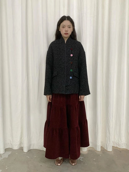 Dory Dory Chenille A Line Midi Skirt For Women