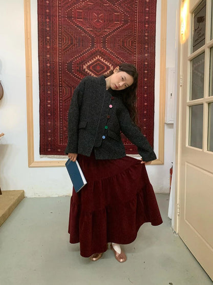 Dory Dory Chenille A Line Midi Skirt For Women