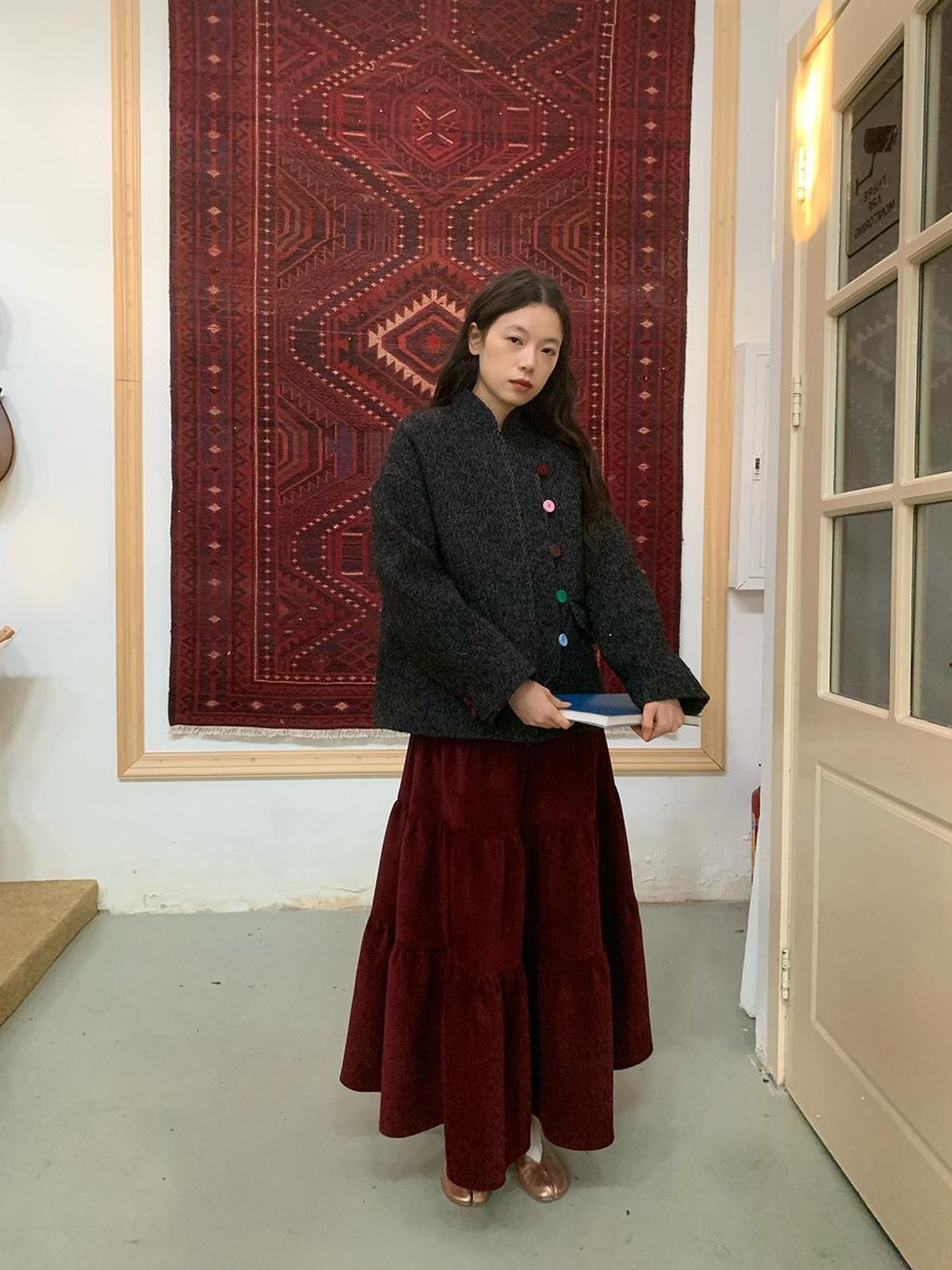 dorydory Dory Dory Chenille A Line Midi Skirt For Women