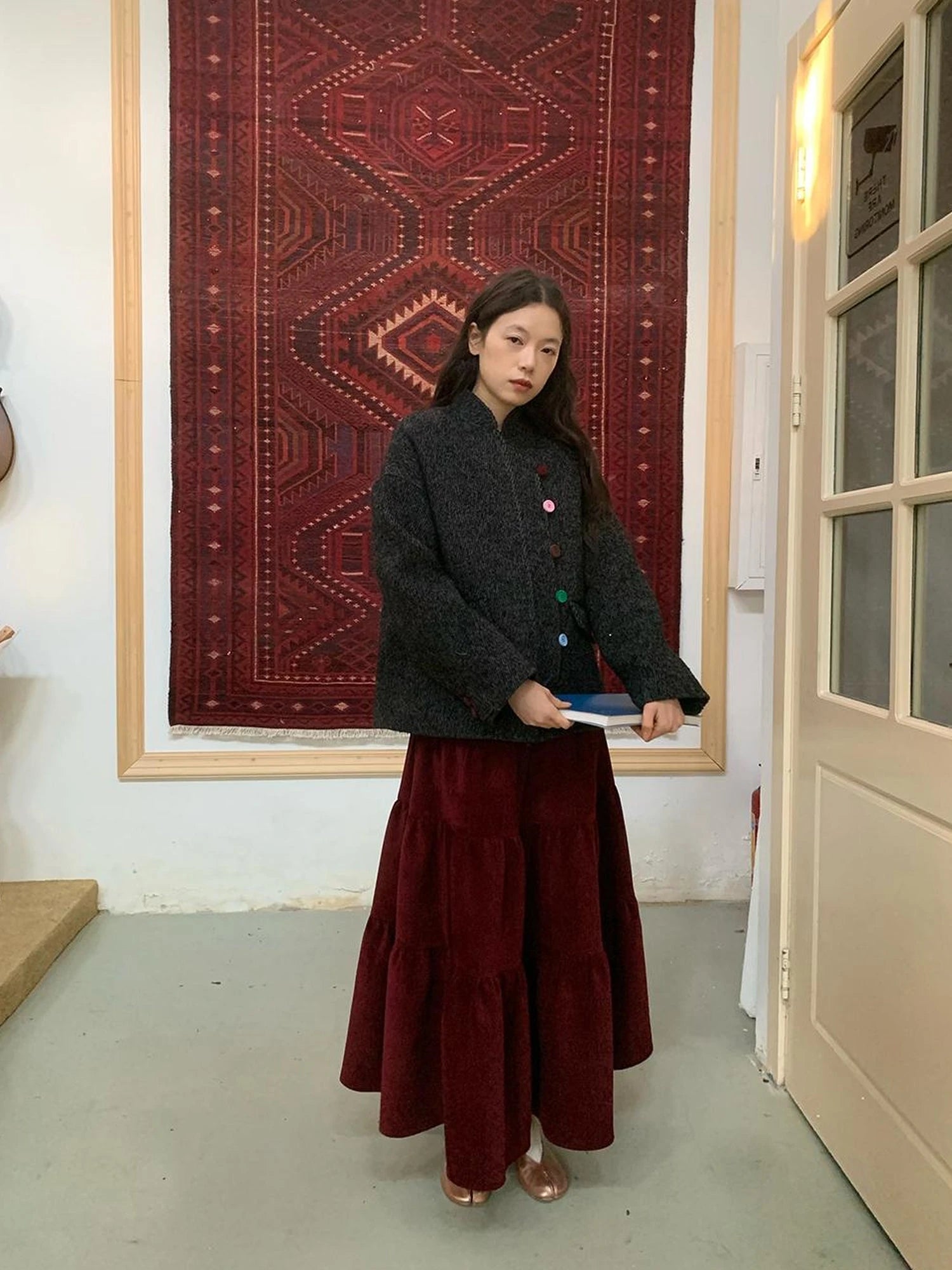 Dory Dory Chenille A Line Midi Skirt For Women