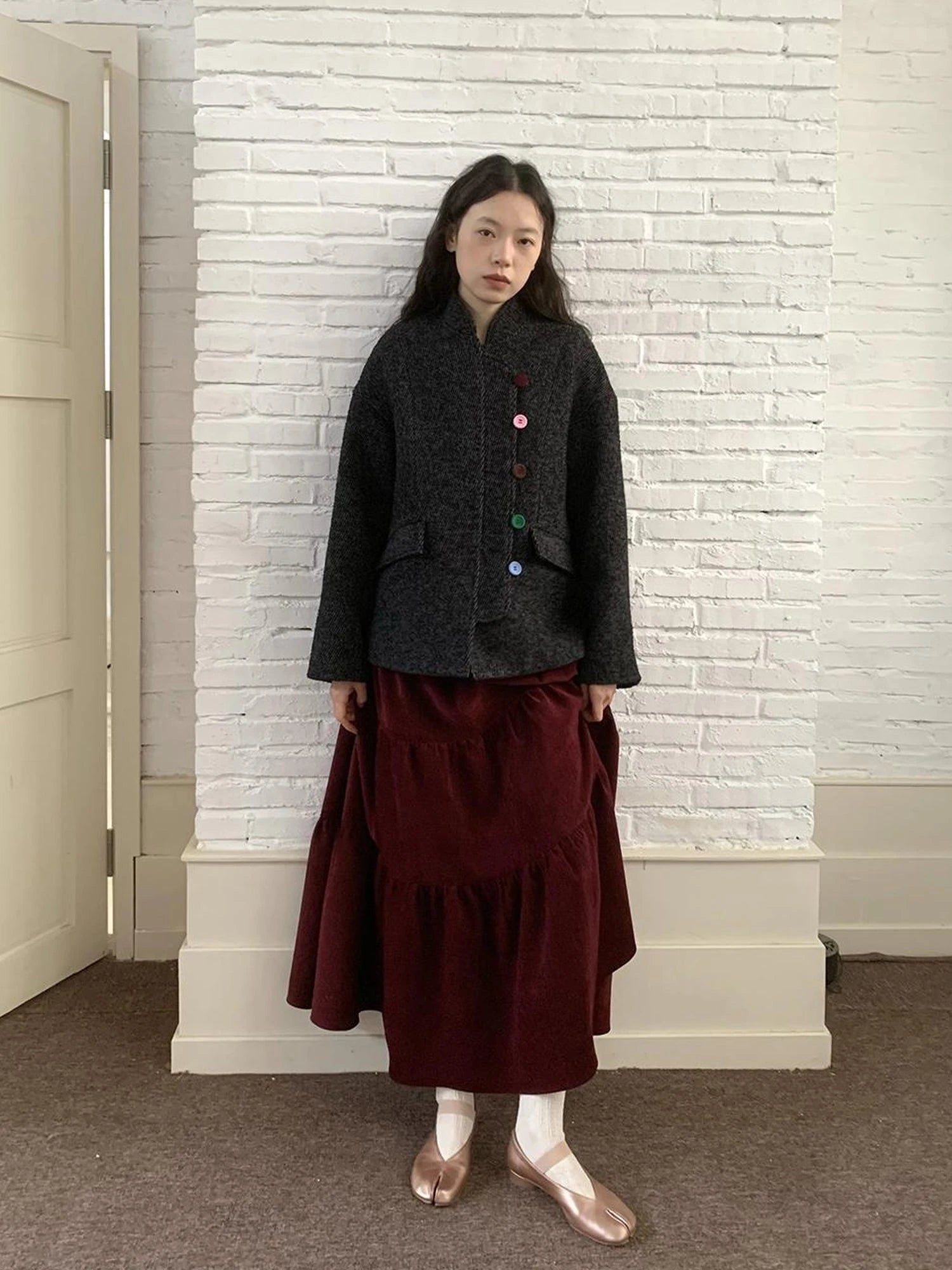 Dory Dory Chenille A Line Midi Skirt For Women