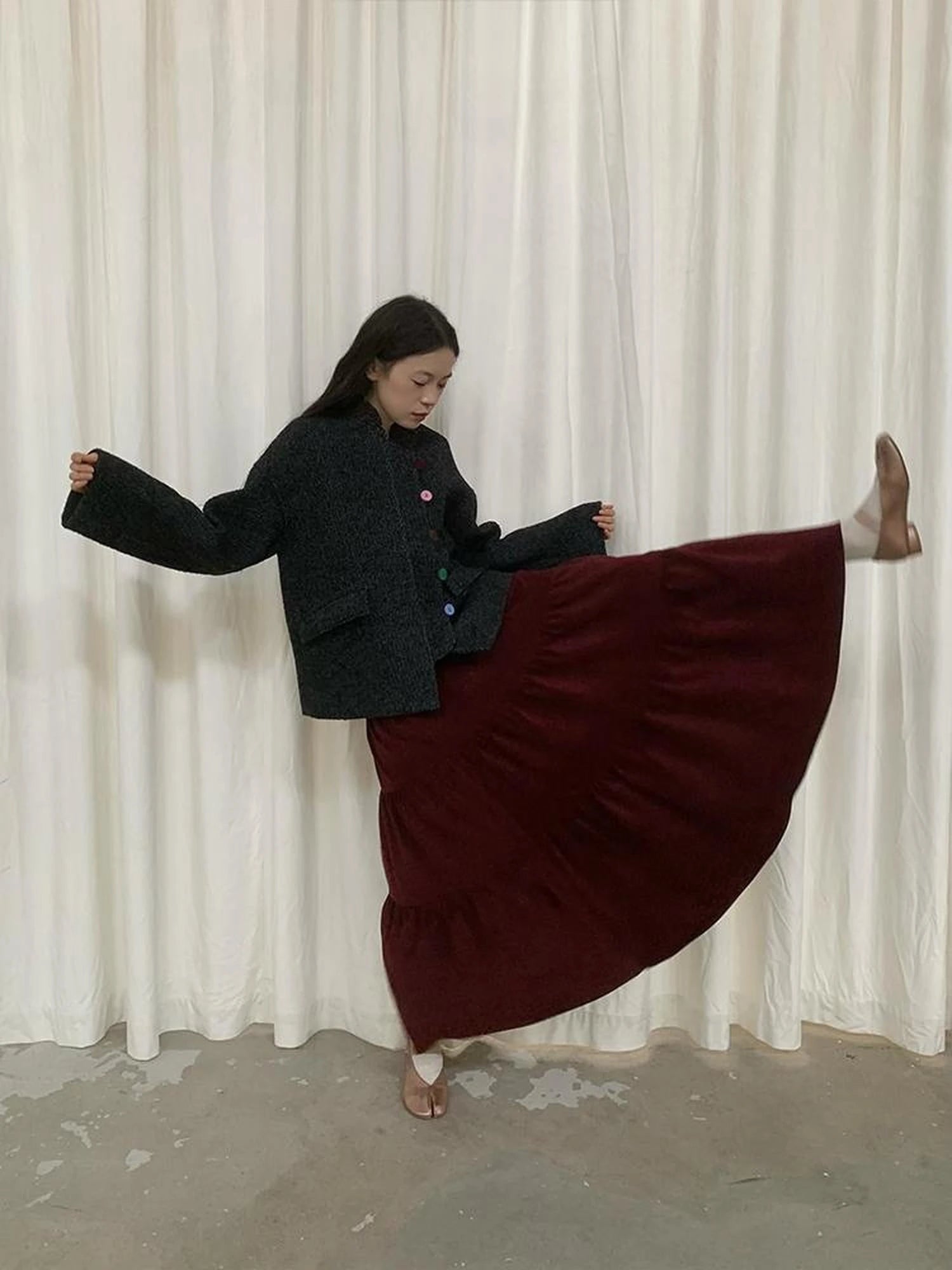 Dory Dory Chenille A Line Midi Skirt For Women