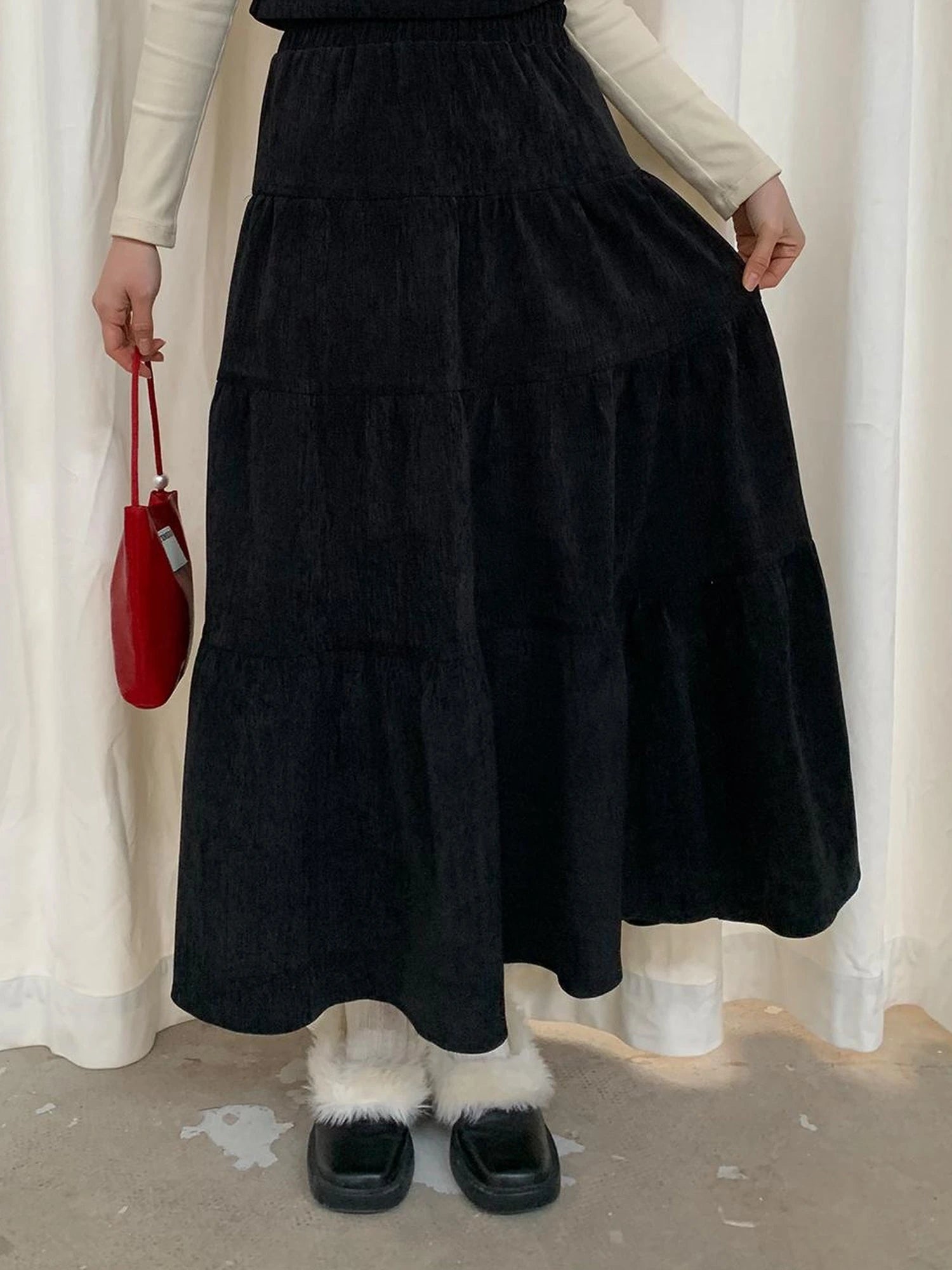 Dory Dory Chenille A Line Midi Skirt For Women