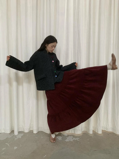 Dory Dory Chenille A Line Midi Skirt For Women