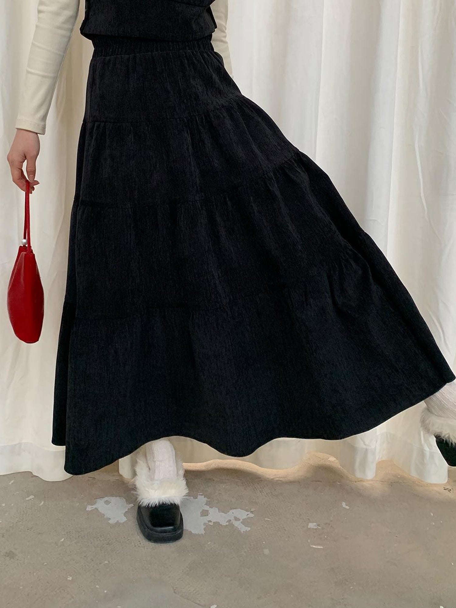 dorydory Dory Dory Chenille A Line Midi Skirt For Women