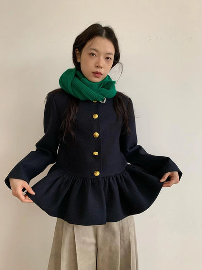 Floral Bud Collar Short Jacket