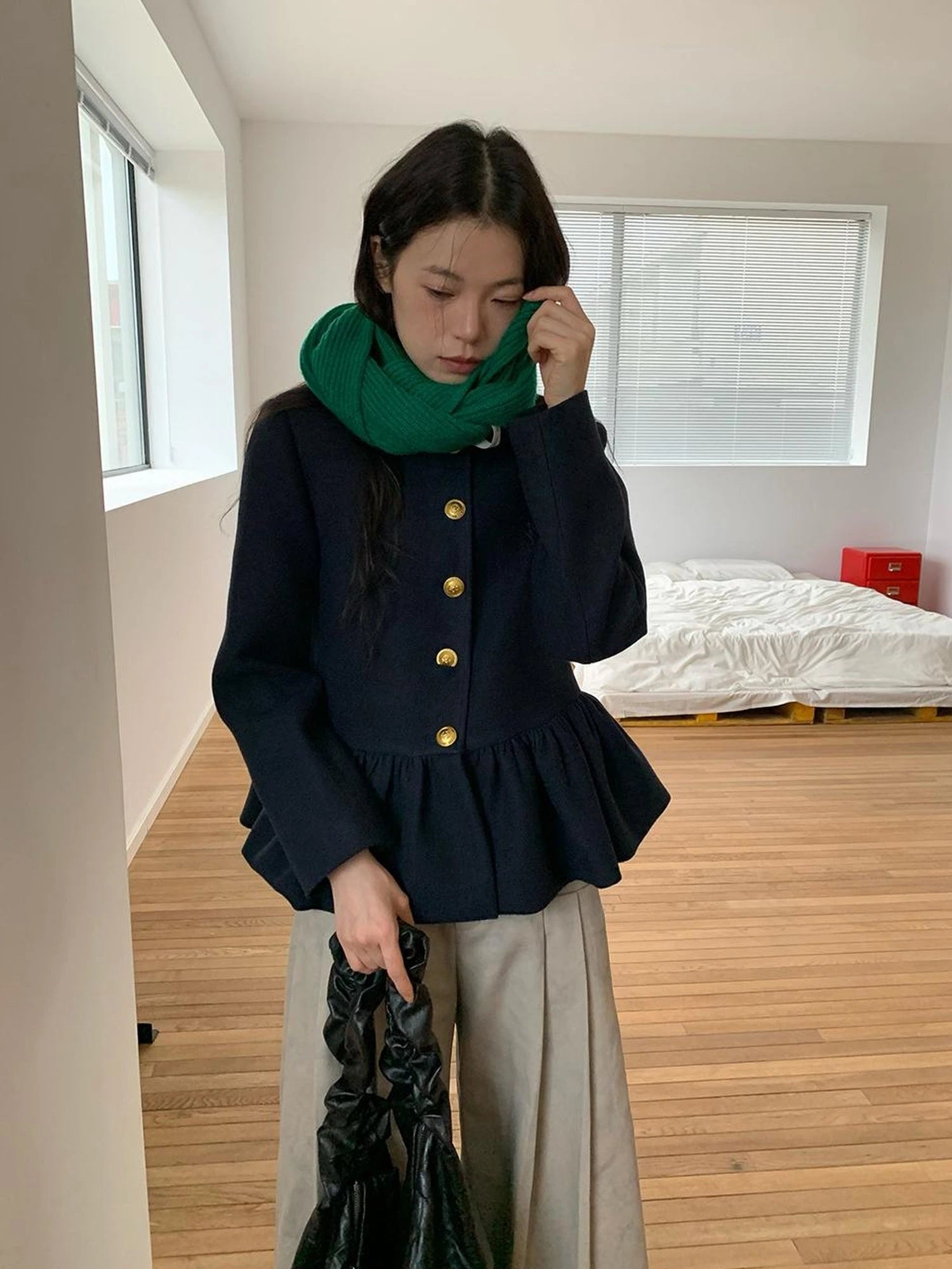 Floral Bud Collar Short Jacket