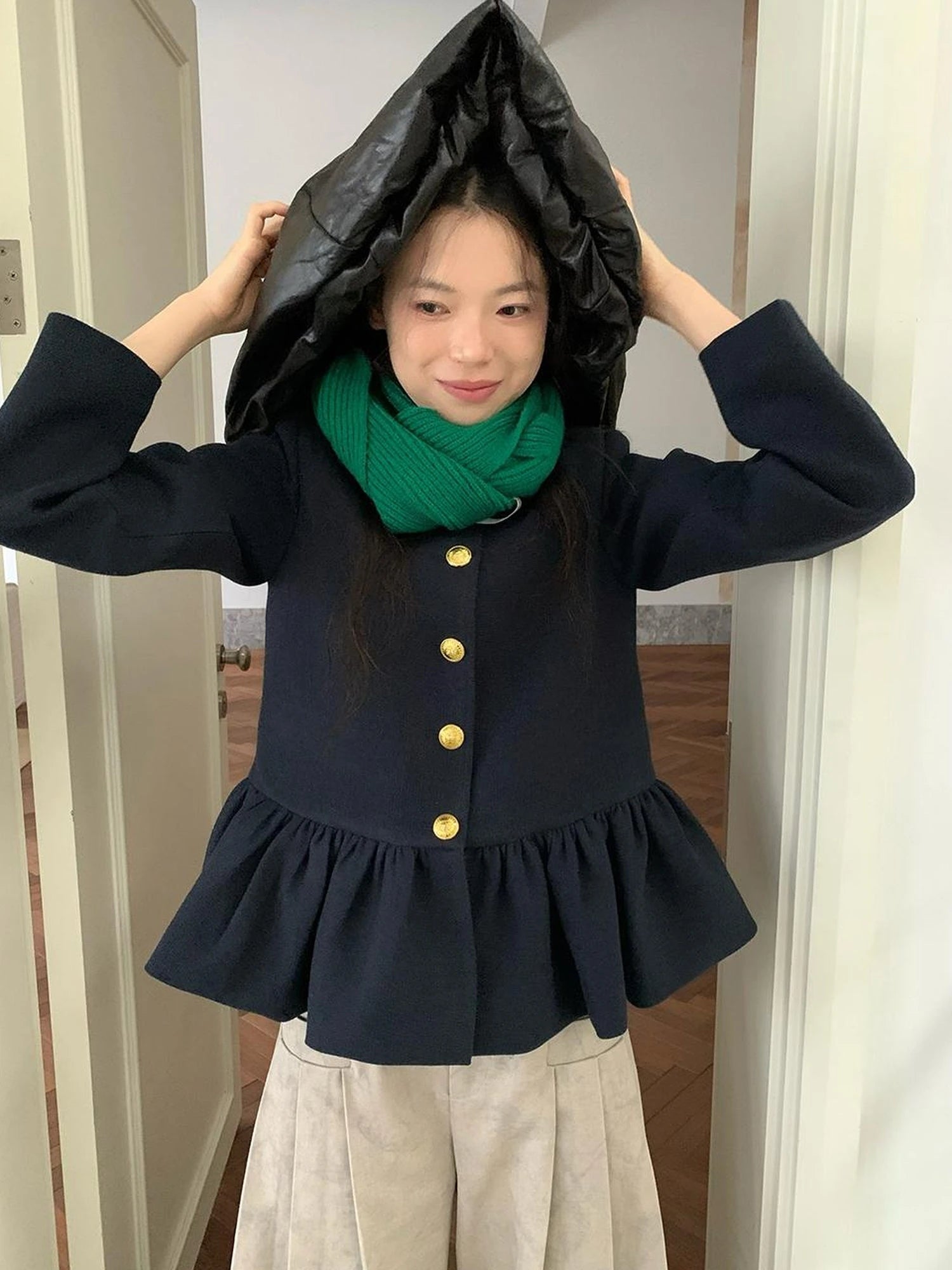 Floral Bud Collar Short Jacket