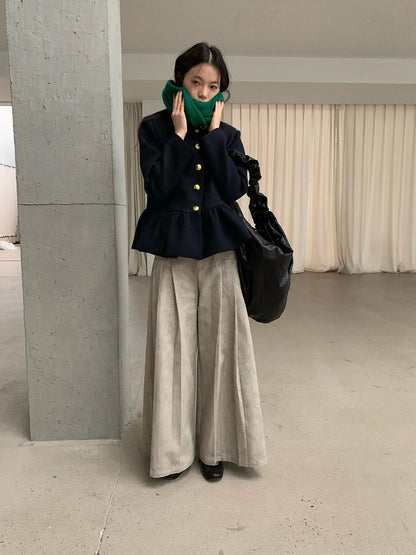 Floral Bud Collar Short Jacket