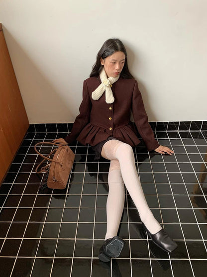 Floral Bud Collar Short Jacket