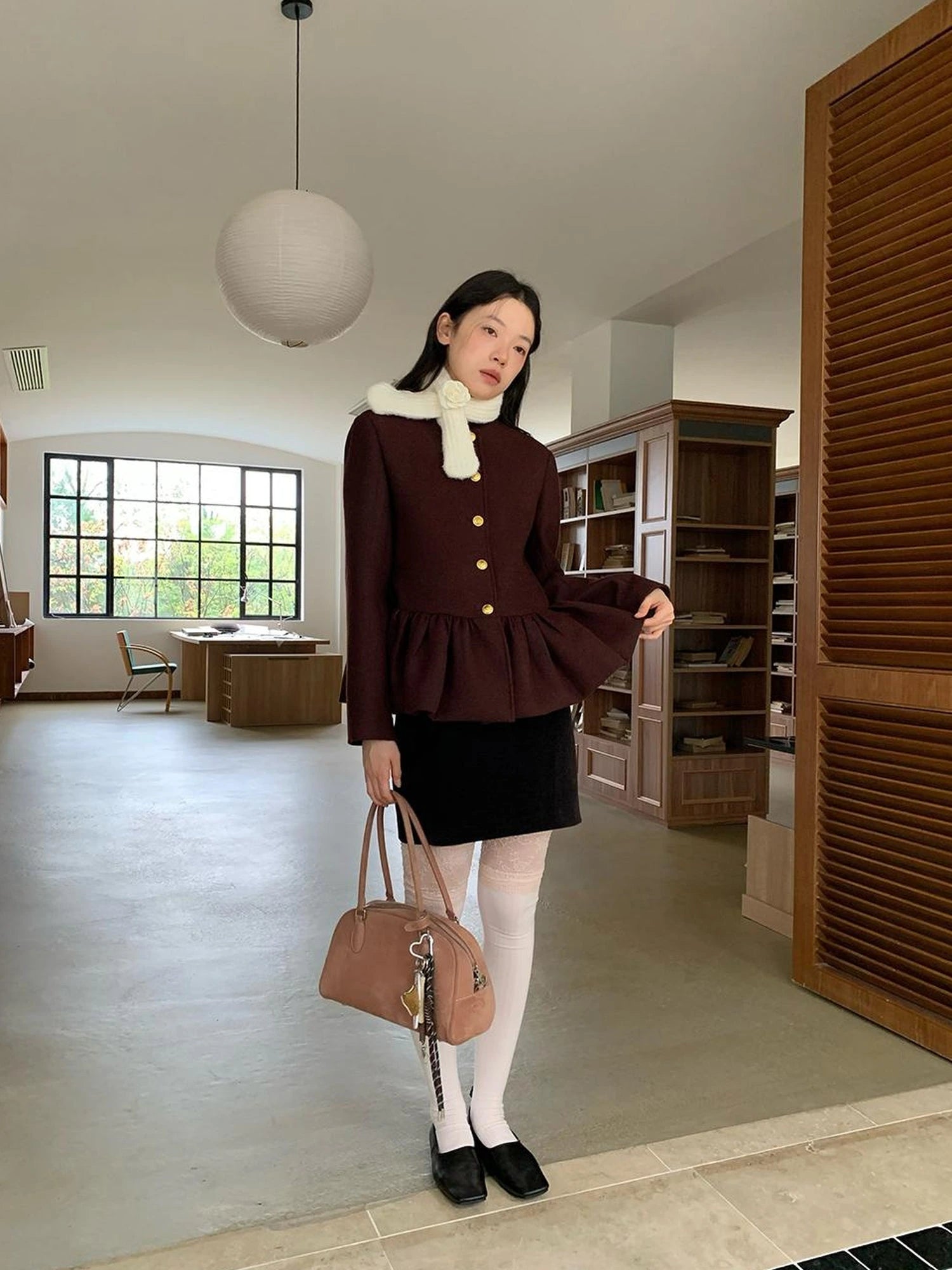 Floral Bud Collar Short Jacket