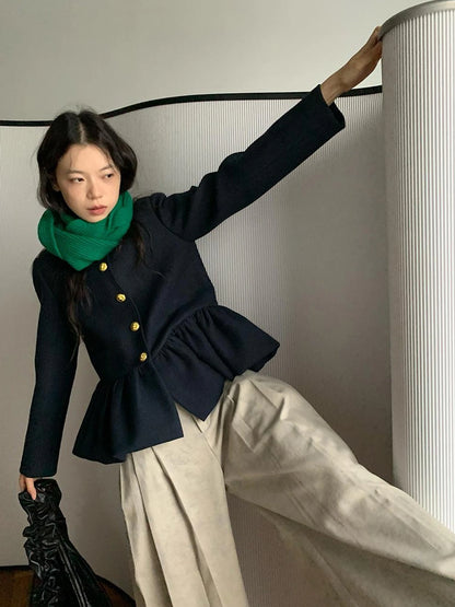 Floral Bud Collar Short Jacket