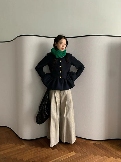 Floral Bud Collar Short Jacket