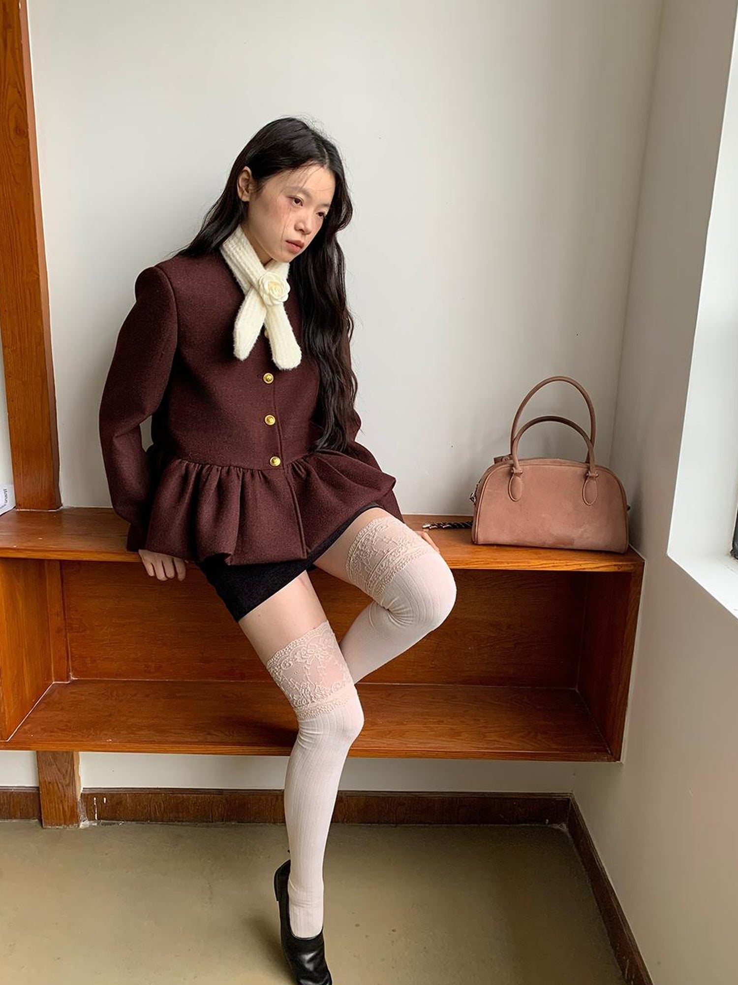 dorydory Floral Bud Collar Short Jacket