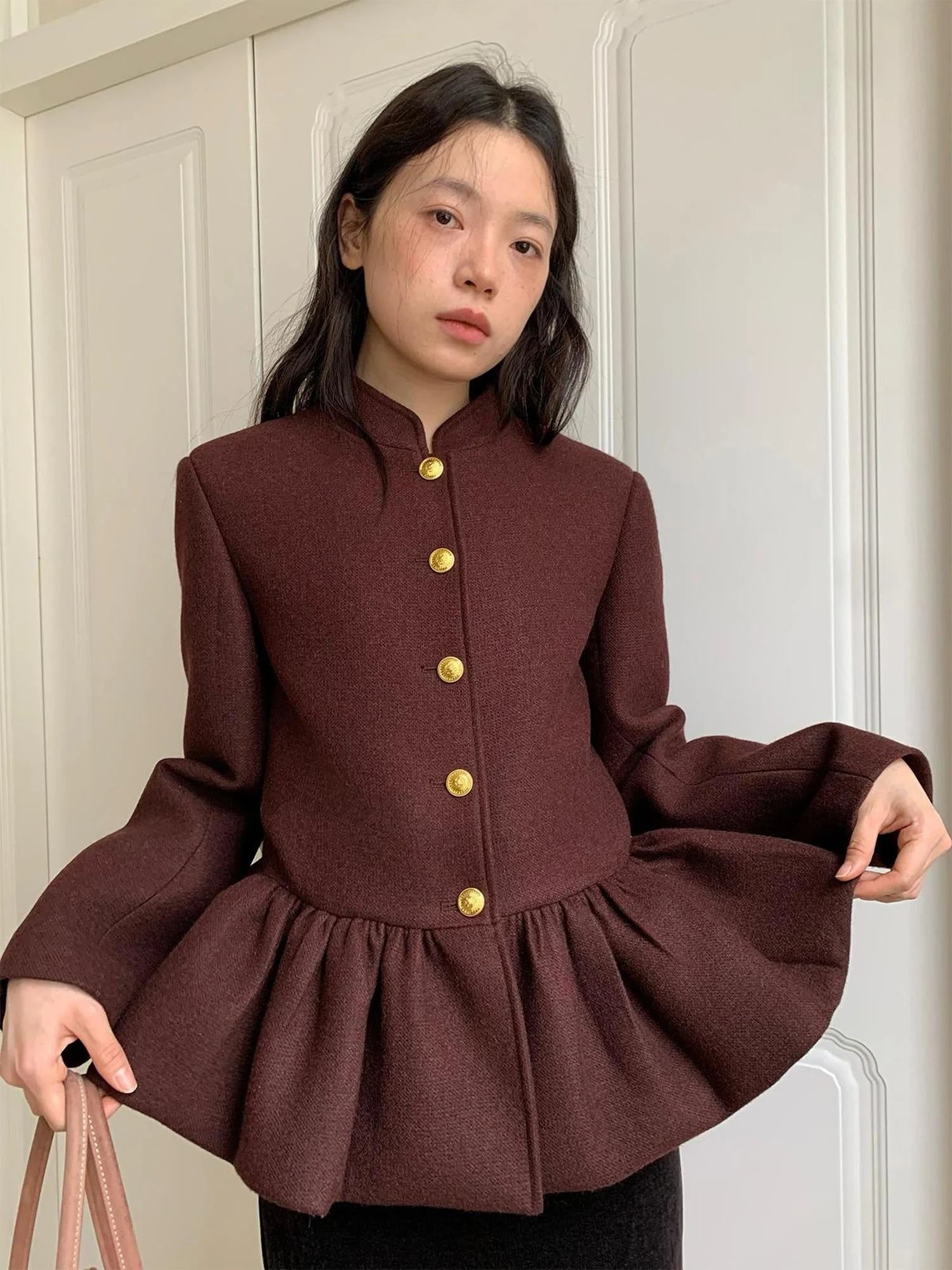 Floral Bud Collar Short Jacket