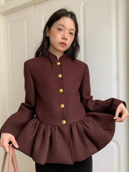 Floral Bud Collar Short Jacket