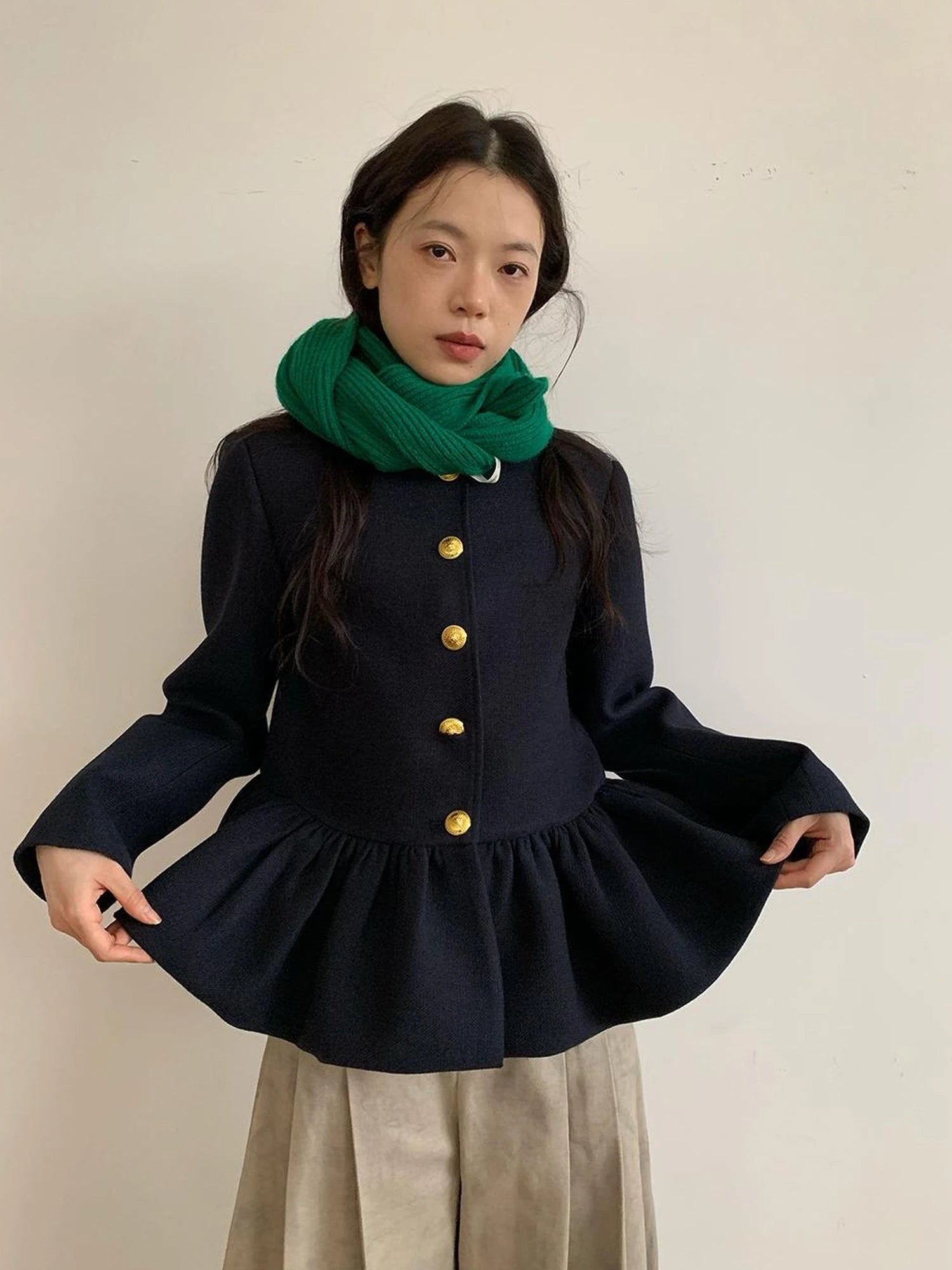 Floral Bud Collar Short Jacket