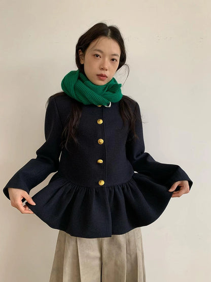 Floral Bud Collar Short Jacket