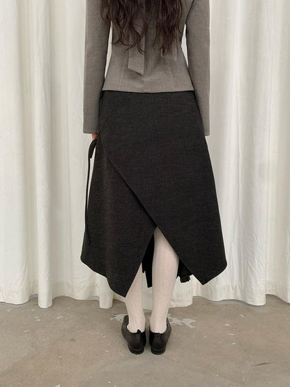 dorydory Textured Pleated Midi Skirt In Brushed Twill