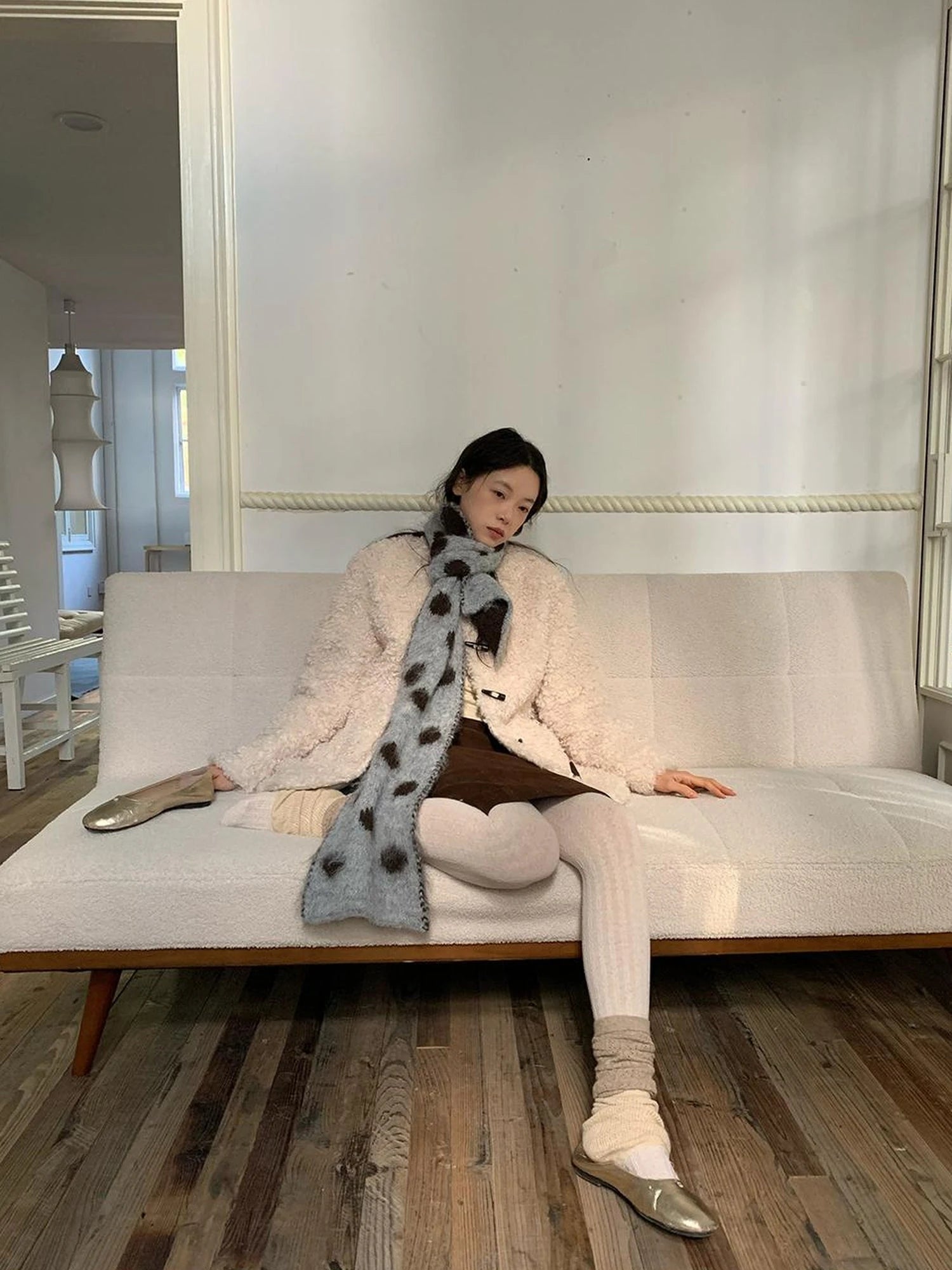 V-neck T-shirt Long Sleeve Button Coat