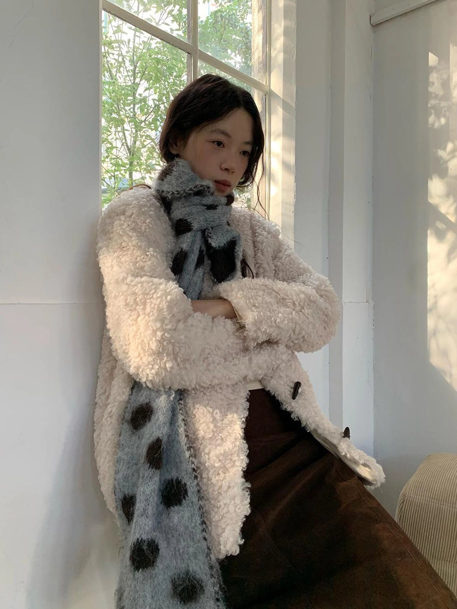 V-neck T-shirt Long Sleeve Button Coat