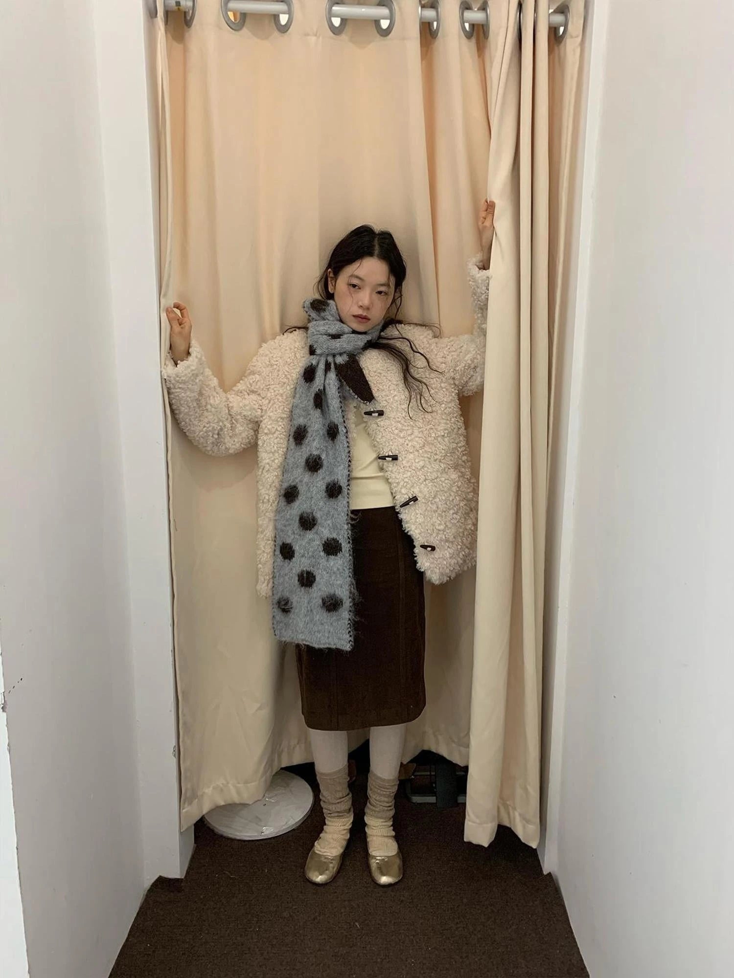 V-neck T-shirt Long Sleeve Button Coat