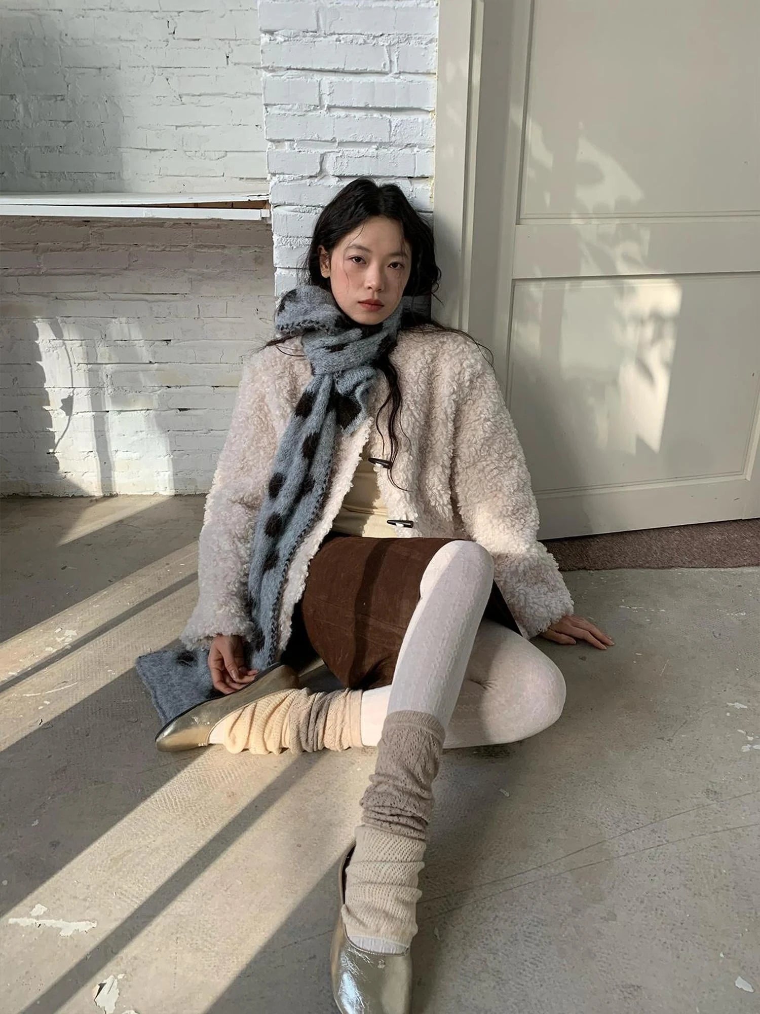 V-neck T-shirt Long Sleeve Button Coat