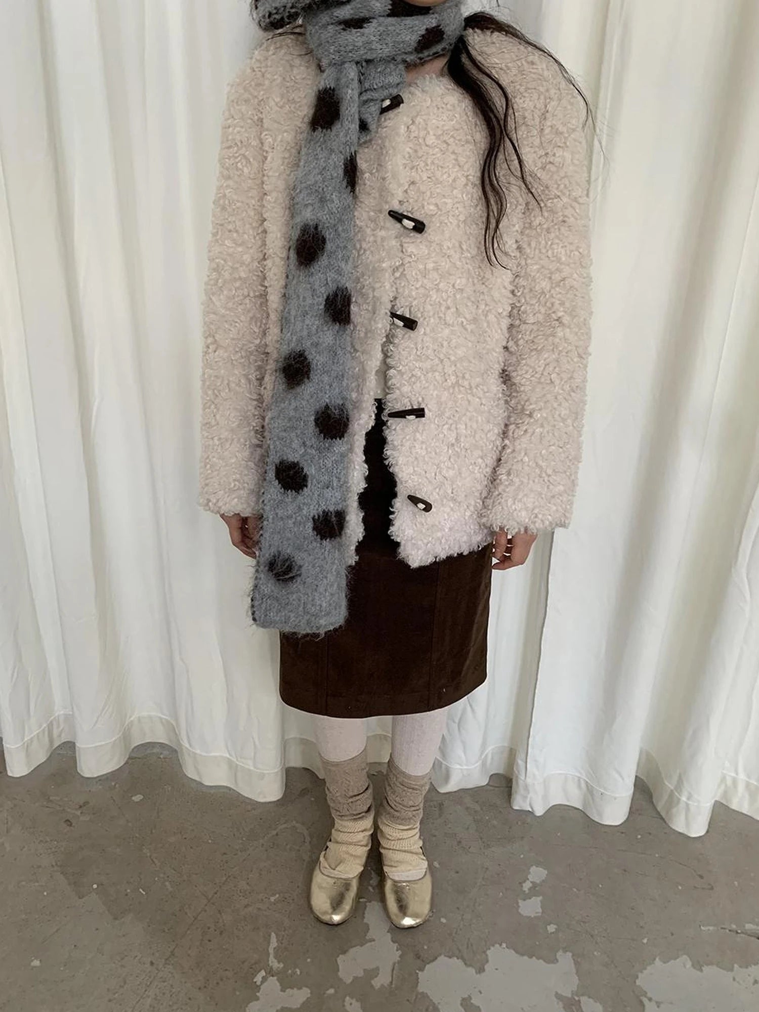 V-neck T-shirt Long Sleeve Button Coat