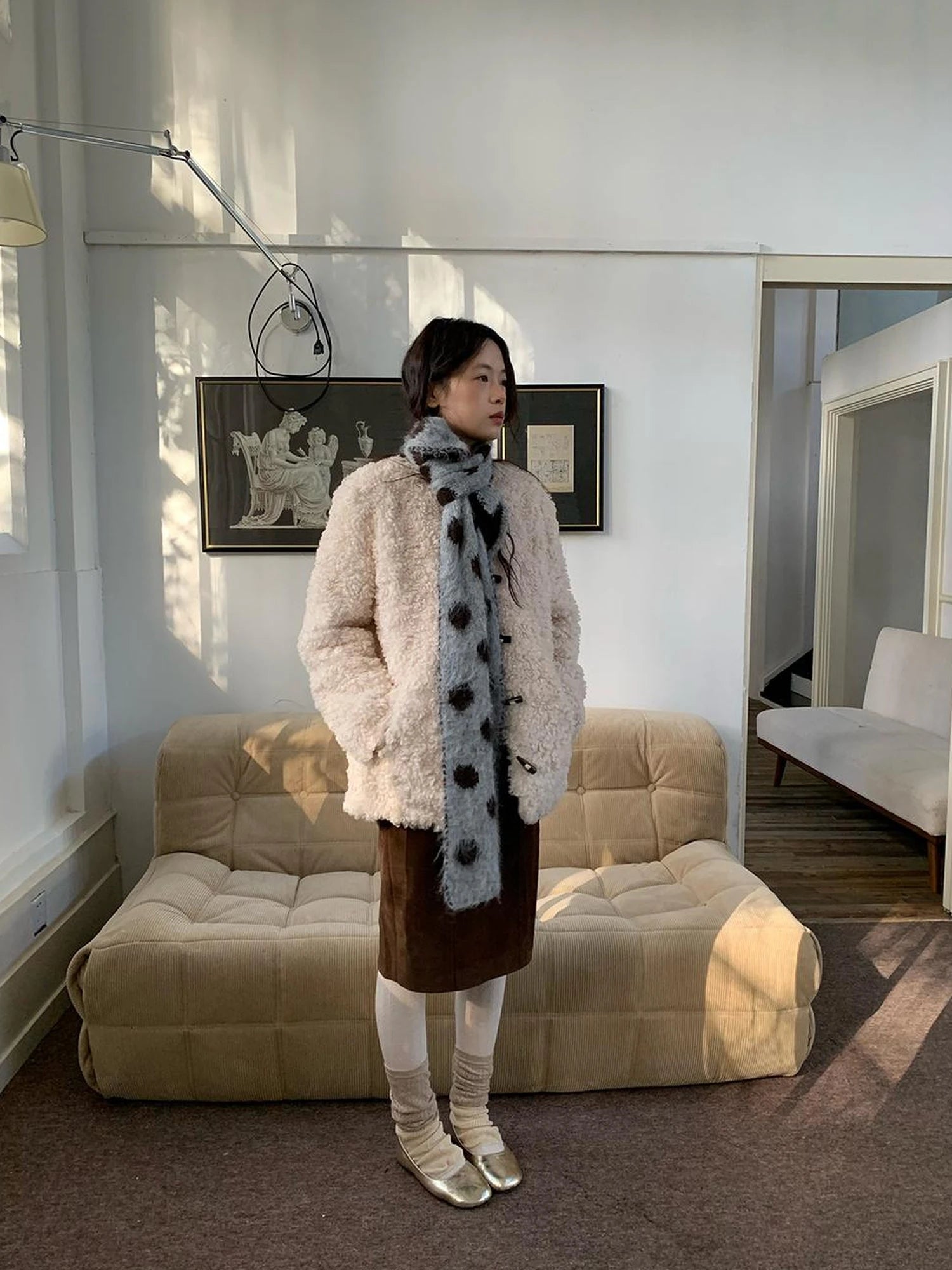 V-neck T-shirt Long Sleeve Button Coat