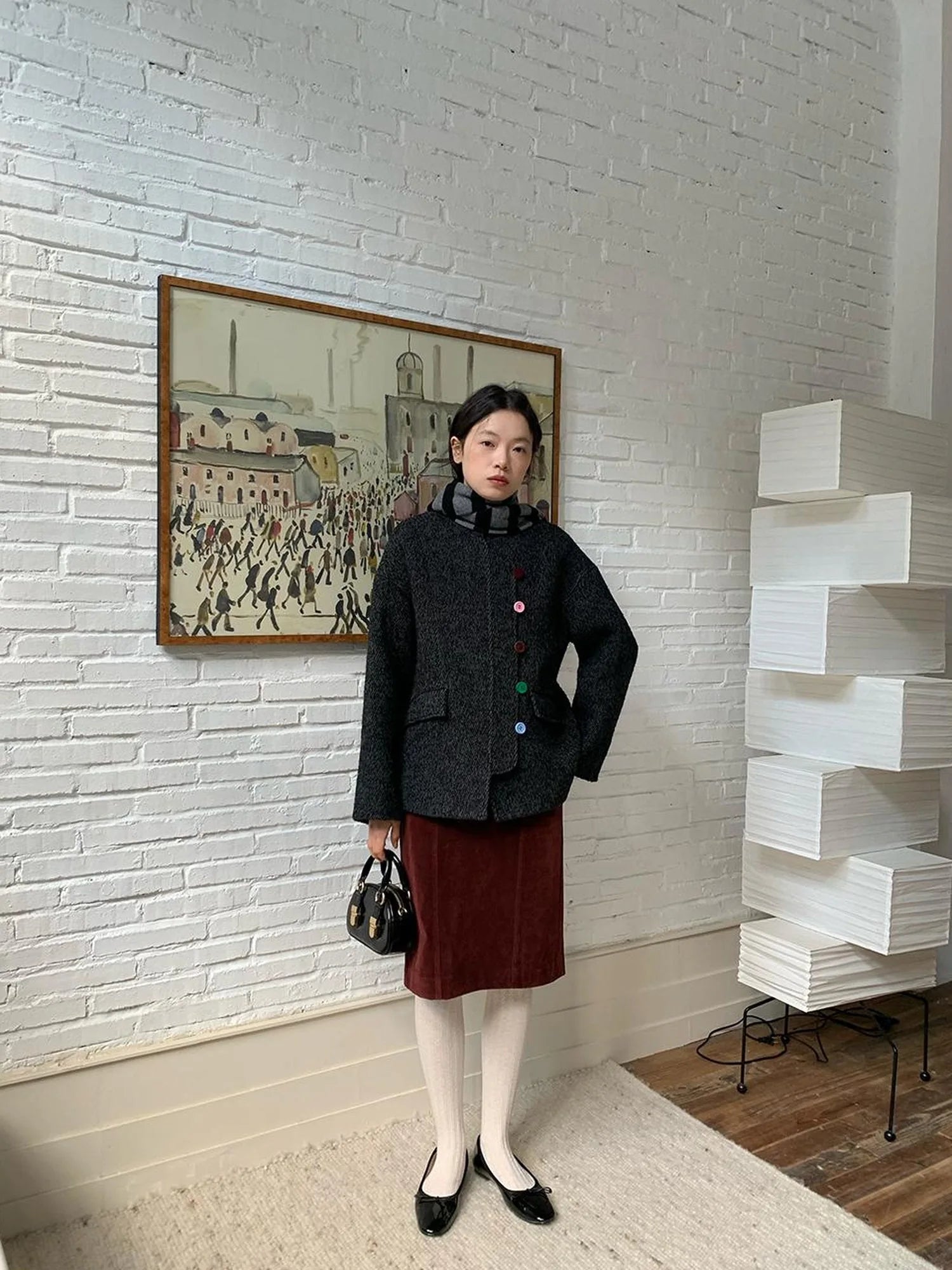 Wool Blend Textured Twist Coat