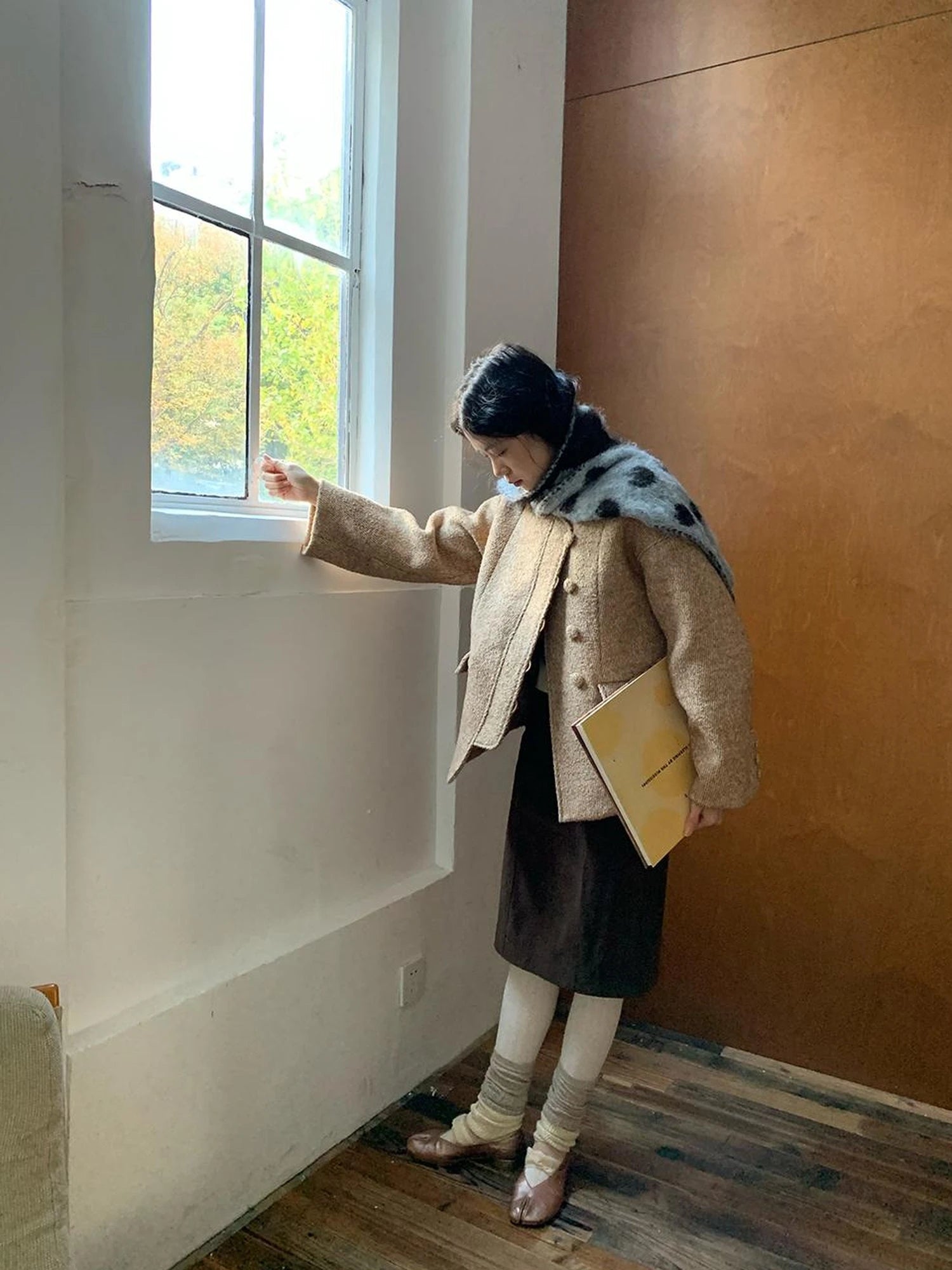 Wool Blend Textured Twist Coat