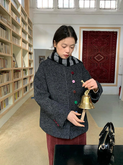 Wool Blend Textured Twist Coat