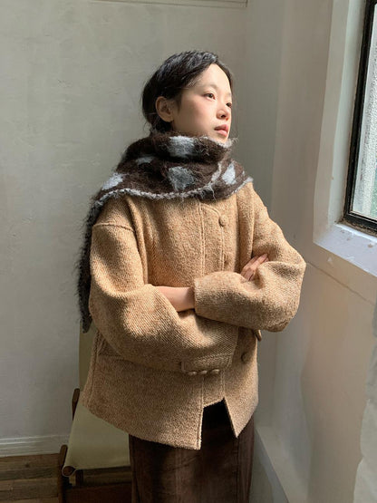 dorydory Wool Blend Textured Twist Coat