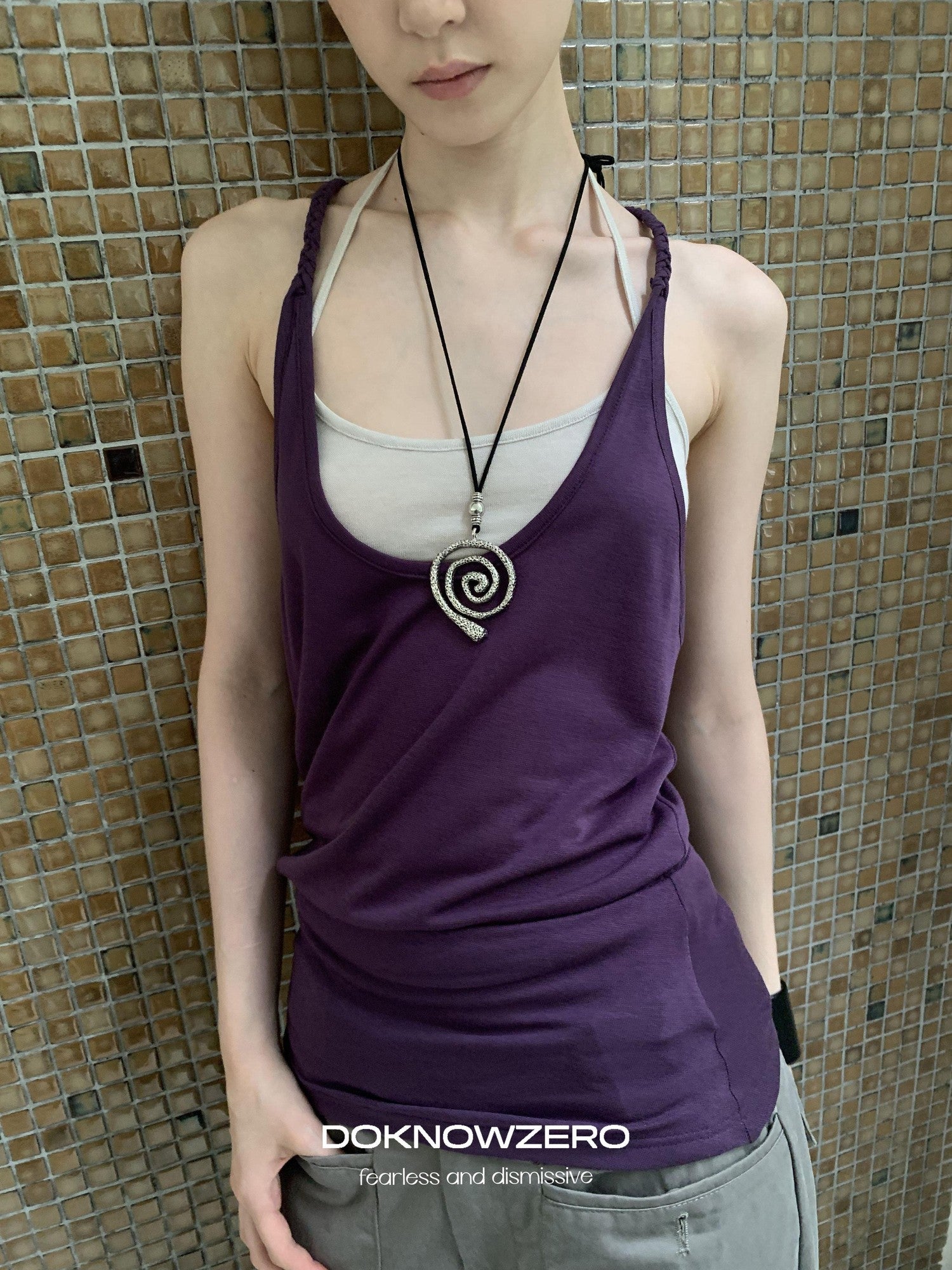 DKZ OFFICIAL Colorblock Offset Twist Knot Women&