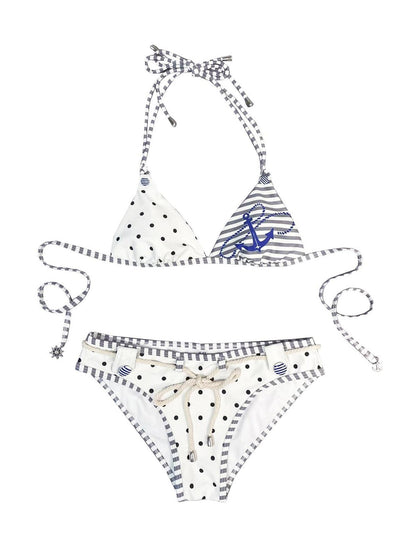 nit alcove Padded Wireless Comfort Two Piece Red And Navy S M L Charm Gift Bikini