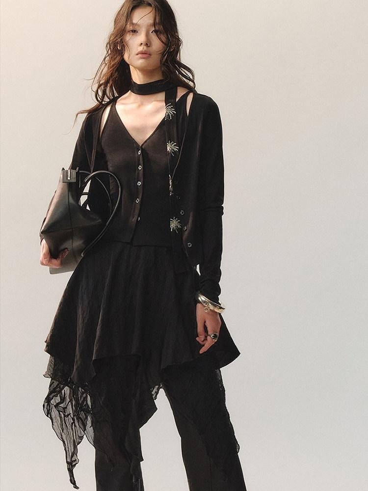 AnnoMundi Embroidered Modal Blend Casual Slim Cuffed Short Sleeve Women Knit Cardigans