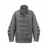 nit alcove Warm Wool Blend Pleated Biker Collar Unisex Double Breasted Cropped Wool Coats