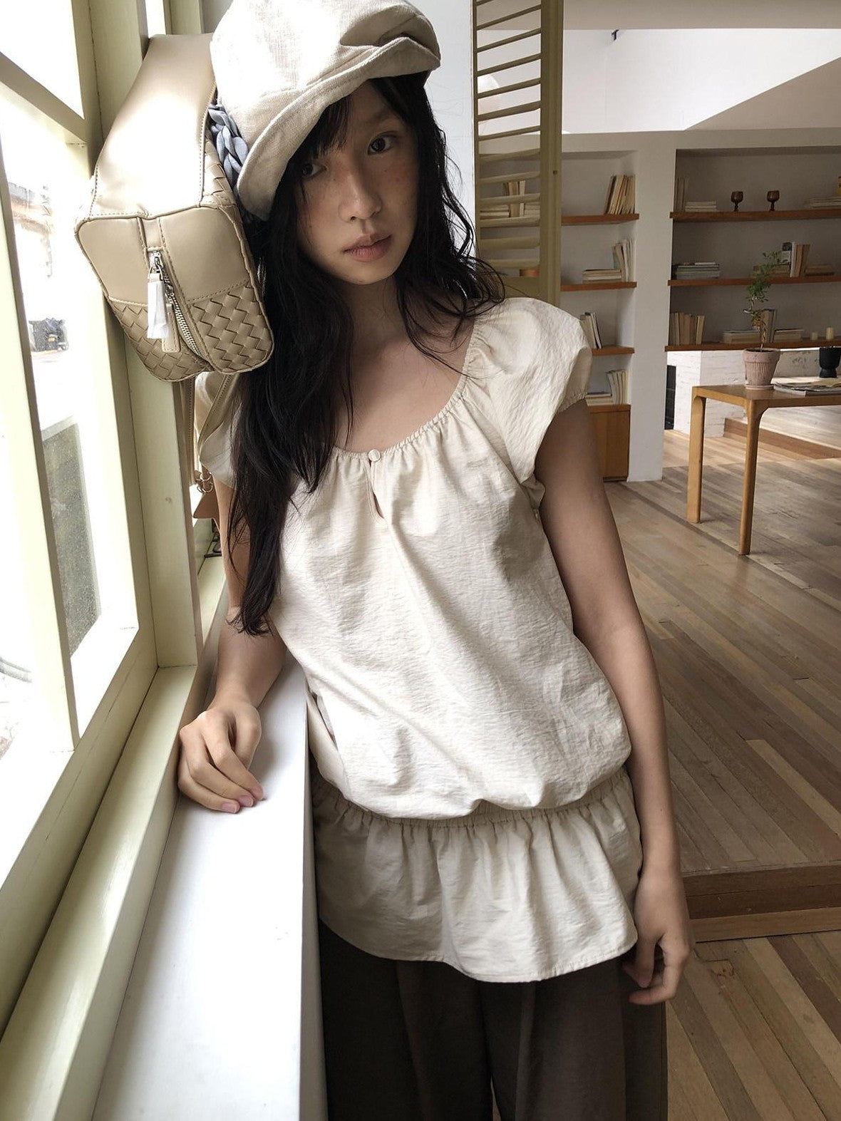 Dorydory Ivory Vintage Puff Sleeve Women&