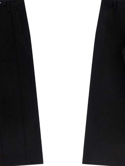 RUN TO THE FUTURE Minimalist Low Rise Wide Leg Long Vintage Black Straight Fit Straight Pants