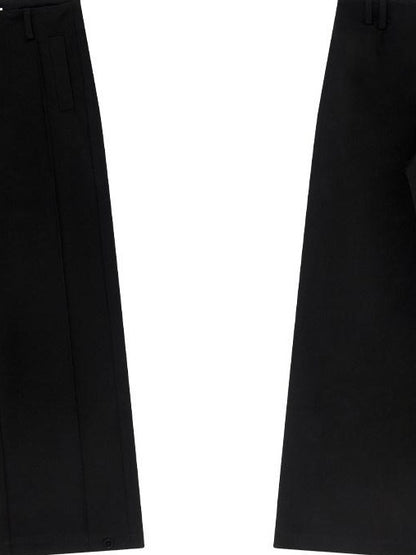 RUN TO THE FUTURE Minimalist Low Rise Wide Leg Long Vintage Black Straight Fit Straight Pants