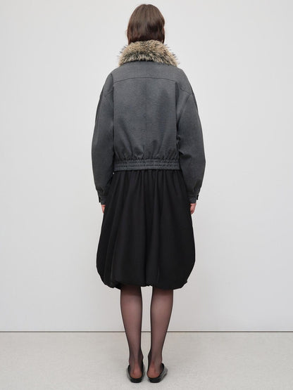 RUN TO THE FUTURE Versatile Cropped Relaxed Fit Commuting Zip Front Gray Track Jackets