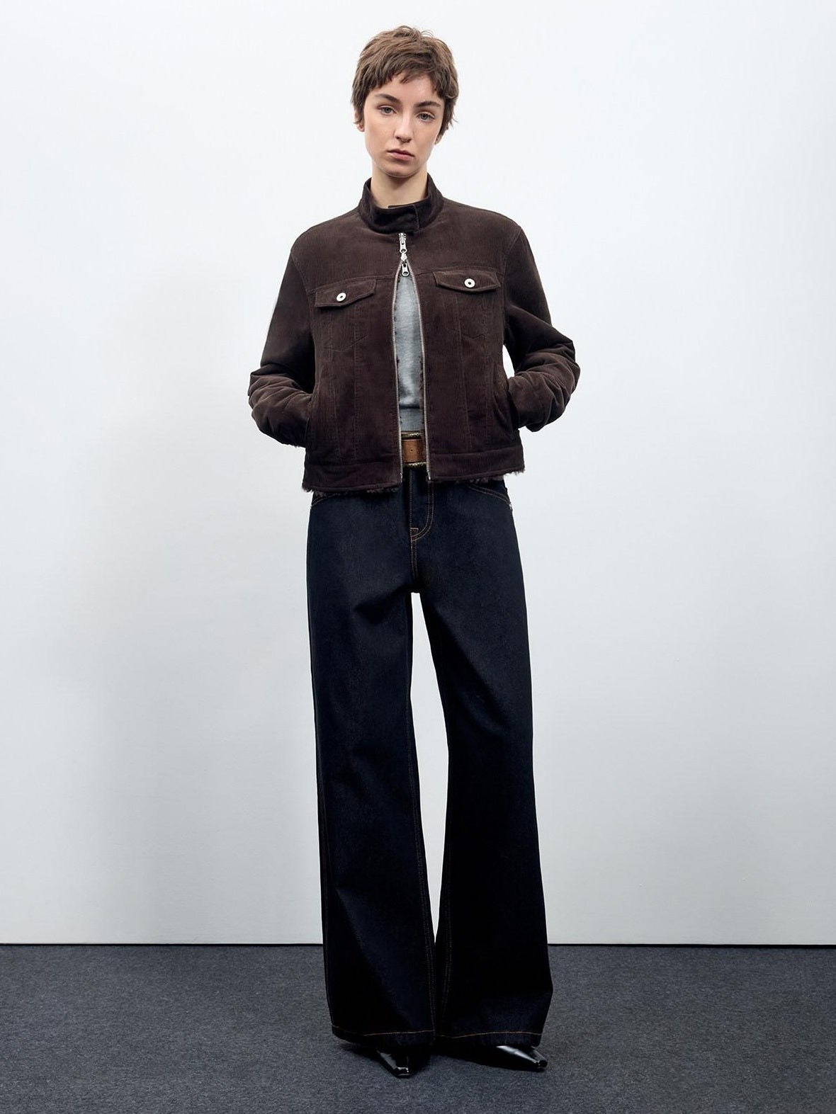 RUN TO THE FUTURE Casual Relaxed Dark Wash Cotton Natural Waist Zip Fly Denim Straight Jeans