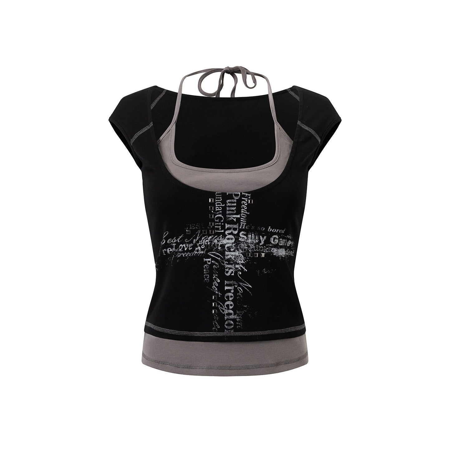Cest_Nous_Colorblock_Faux_Layered_Silver_Foil_Cross_Graffiti_Women&