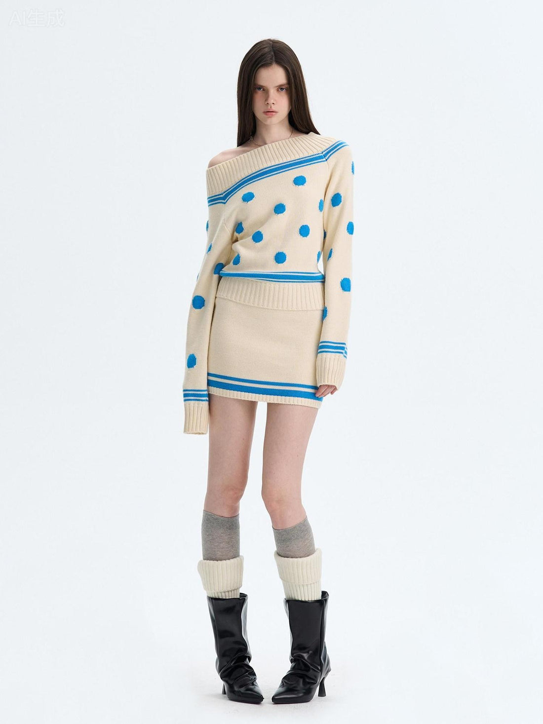 The NeverMore Soft Wool Blend Colorblock Vintage Slim Fit Long Sleeve Women Knit Sweaters