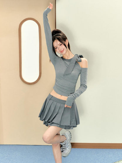 7Shiftin Elegant Matching Two Piece For Young Women S M L Top &amp; Skirt Sets