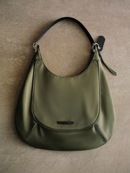 RUN TO THE FUTURE Large Egg Shape Nylon Topstitch Original Design Casual Unisex Shoulder Bags