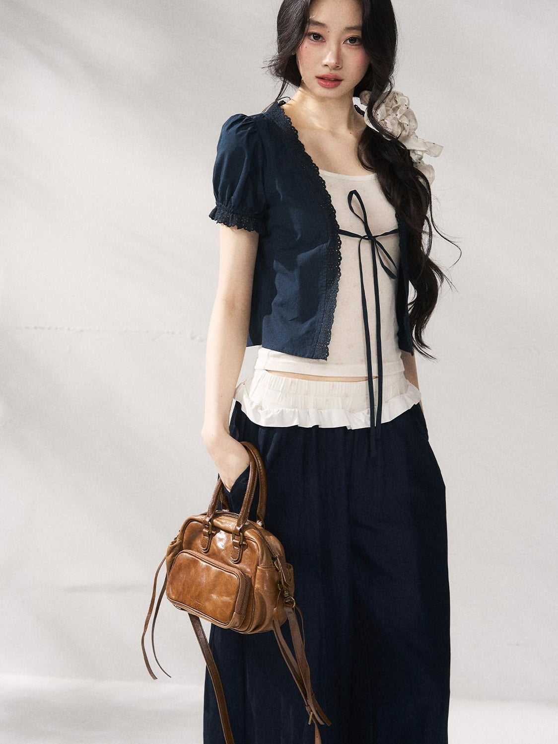 7Shiftin Floral Cami Two Piece Set Round Neck High Waist Women Casual Basic Crop Tops