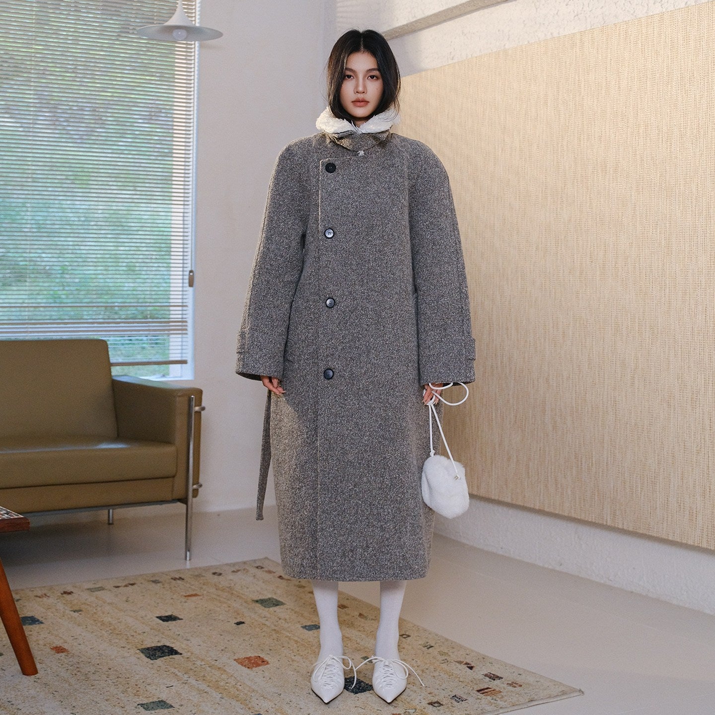 FU_FRESH_UP_Minimalist_Detachable_Fur_Collar_Button_Tie_Women&