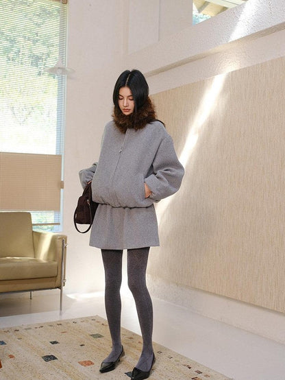FU FRESH UP Youthful Loose Jacket Bubble Hem Women&