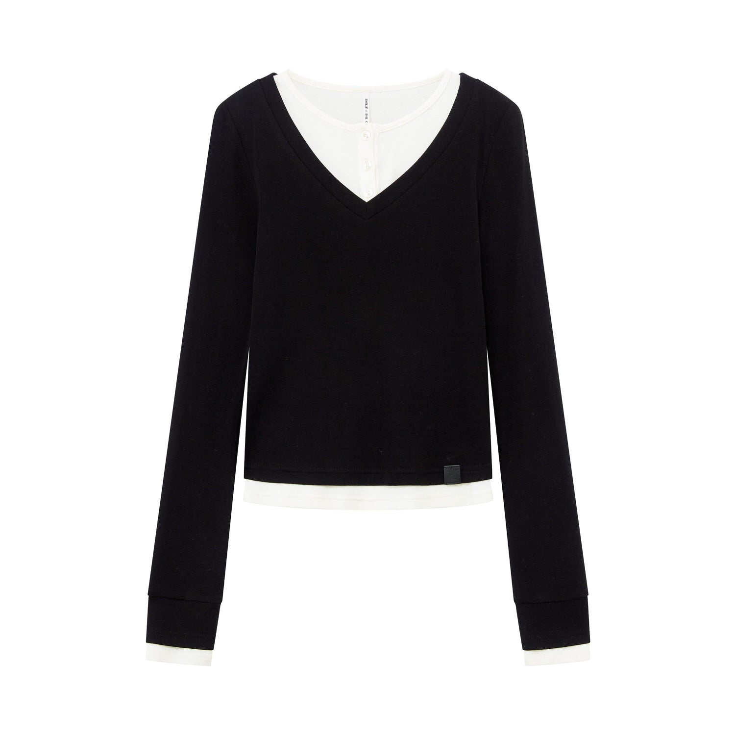RUN TO THE FUTURE Viscose Blend Slim Fit Layered Casual Women Round Neck Long Sleeve T-Shirts